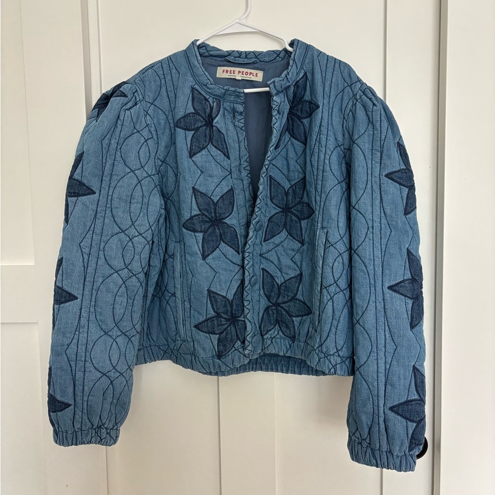 Free People Quinn Quilted Cotton Denim Jacket